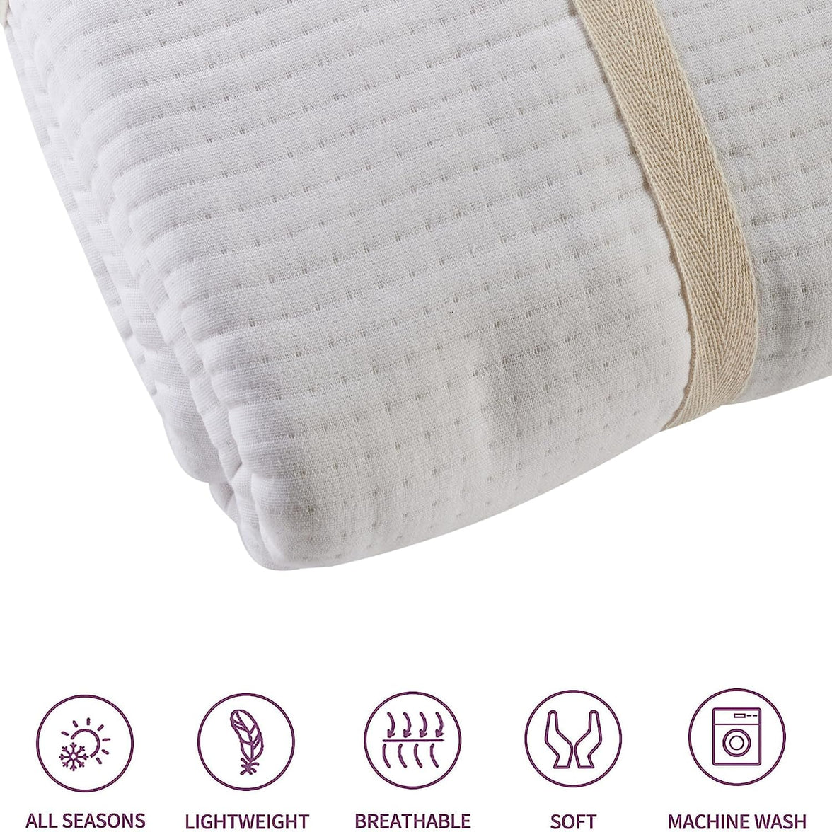 Hotel Collection 240 x 260 cm Quilted Bedspread in Sustainable Cotton Soft and Durable White and Grey Bedding for Elegant Bedroom Decor by OLIVIA ROCCO Bedspread