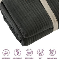 Hotel Collection 240 x 260 cm Quilted Bedspread in Sustainable Cotton Soft and Durable White and Grey Bedding for Elegant Bedroom Decor by OLIVIA ROCCO Bedspread