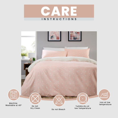 OLIVIA ROCCO Bows Pink Printed Reversible Duvet Cover Set Quilted Polyester Blend with Button Closure Single Double King Size Duvet Cover