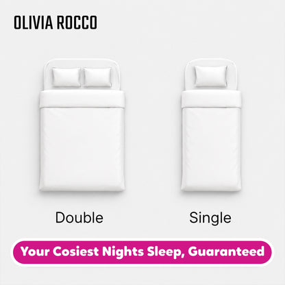 OLIVIA ROCCO Coverless Duvet Set 10.5 Tog All Seasons Microfibre Bedding with Pillowcases