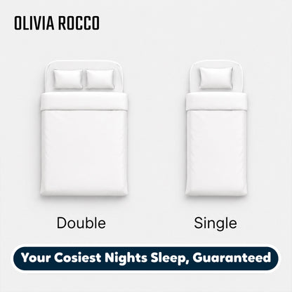 OLIVIA ROCCO Coverless Duvet Set 10.5 Tog All Seasons Microfibre Bedding with Pillowcases