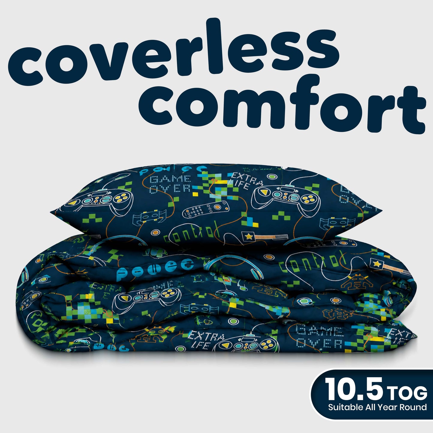 OLIVIA ROCCO Coverless Duvet Set 10.5 Tog All Seasons Microfibre Bedding with Pillowcases