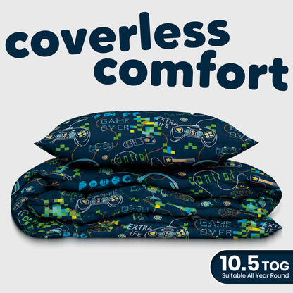 OLIVIA ROCCO Coverless Duvet Set 10.5 Tog All Seasons Microfibre Bedding with Pillowcases