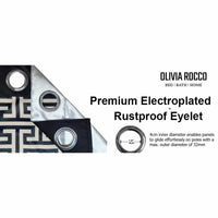 Milano Geometric Blackout Curtains Thermal Insulated Eyelet Pair Light-Blocking Window Drapes for Stylish Home Decor by OLIVIA ROCCO Curtain
