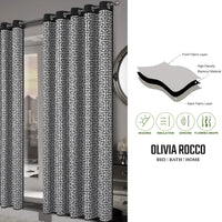 Milano Geometric Blackout Curtains Thermal Insulated Eyelet Pair Light-Blocking Window Drapes for Stylish Home Decor by OLIVIA ROCCO Curtain