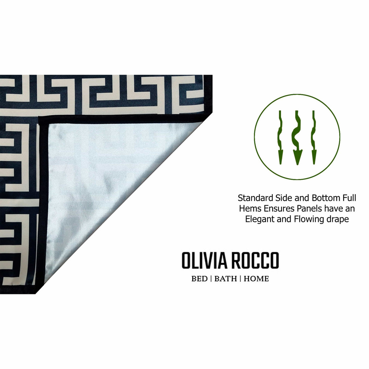 Milano Geometric Blackout Curtains Thermal Insulated Eyelet Pair Light-Blocking Window Drapes for Stylish Home Decor by OLIVIA ROCCO Curtain