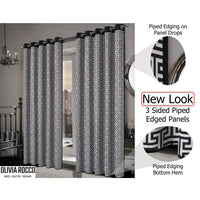 Milano Geometric Blackout Curtains Thermal Insulated Eyelet Pair Light-Blocking Window Drapes for Stylish Home Decor by OLIVIA ROCCO Curtain