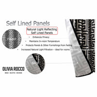 Milano Geometric Blackout Curtains Thermal Insulated Eyelet Pair Light-Blocking Window Drapes for Stylish Home Decor by OLIVIA ROCCO Curtain