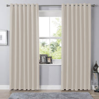 Blackout Natural Eyelet Curtains Thermal Ring Top Window Treatment for Living Room & Bedroom by OLIVIA ROCCO Curtain