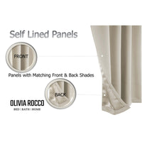 Blackout Natural Eyelet Curtains Thermal Ring Top Window Treatment for Living Room & Bedroom by OLIVIA ROCCO Curtain