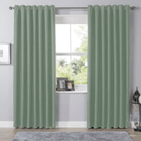 Blackout Sage Green Eyelet Curtains Thermal Ring Top Window Treatment for Living Room & Bedroom by OLIVIA ROCCO Curtain