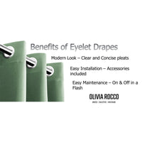 Blackout Sage Green Eyelet Curtains Thermal Ring Top Window Treatment for Living Room & Bedroom by OLIVIA ROCCO Curtain