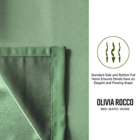 Blackout Sage Green Eyelet Curtains Thermal Ring Top Window Treatment for Living Room & Bedroom by OLIVIA ROCCO Curtain
