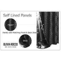 Geometric Black Sparkle Blackout Curtains Soft Thermal Insulated Eyelet Ring Top Living Room & Bedroom Drapes by OLIVIA ROCCO Curtain