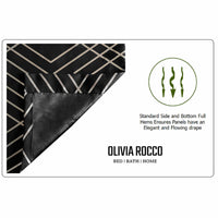 Geometric Black Sparkle Blackout Curtains Soft Thermal Insulated Eyelet Ring Top Living Room & Bedroom Drapes by OLIVIA ROCCO Curtain