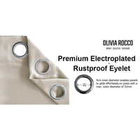 Diamante Natural Blackout Eyelet Curtains with Tie Backs Thermal Ring Top Window Dressings by OLIVIA ROCCO Curtain