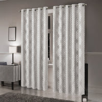 Geometric Natural Sparkle Blackout Curtains Soft Thermal Insulated Eyelet Ring Top Living Room & Bedroom Drapes by OLIVIA ROCCO Curtain