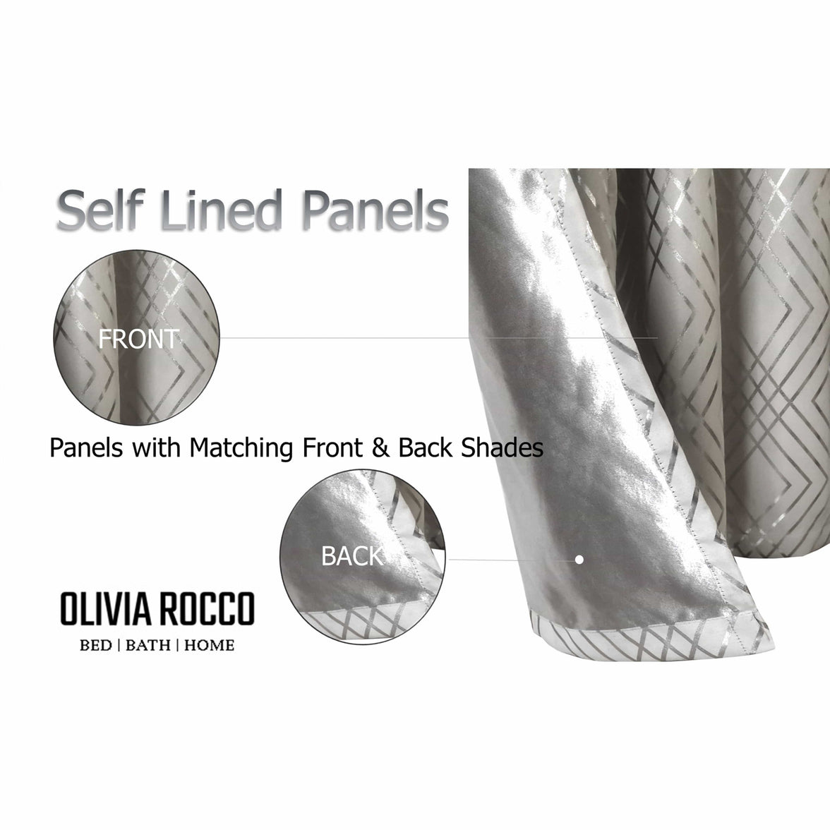 Geometric Natural Sparkle Blackout Curtains Soft Thermal Insulated Eyelet Ring Top Living Room & Bedroom Drapes by OLIVIA ROCCO Curtain