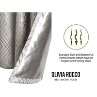 Geometric Natural Sparkle Blackout Curtains Soft Thermal Insulated Eyelet Ring Top Living Room & Bedroom Drapes by OLIVIA ROCCO Curtain