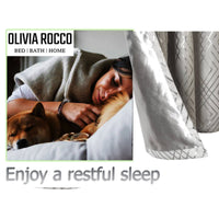 Geometric Natural Sparkle Blackout Curtains Soft Thermal Insulated Eyelet Ring Top Living Room & Bedroom Drapes by OLIVIA ROCCO Curtain