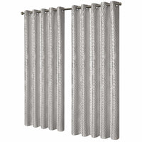 Geometric Natural Sparkle Blackout Curtains Soft Thermal Insulated Eyelet Ring Top Living Room & Bedroom Drapes by OLIVIA ROCCO 66" (WIDTH) x 54" (DROP) / NATURAL Curtain