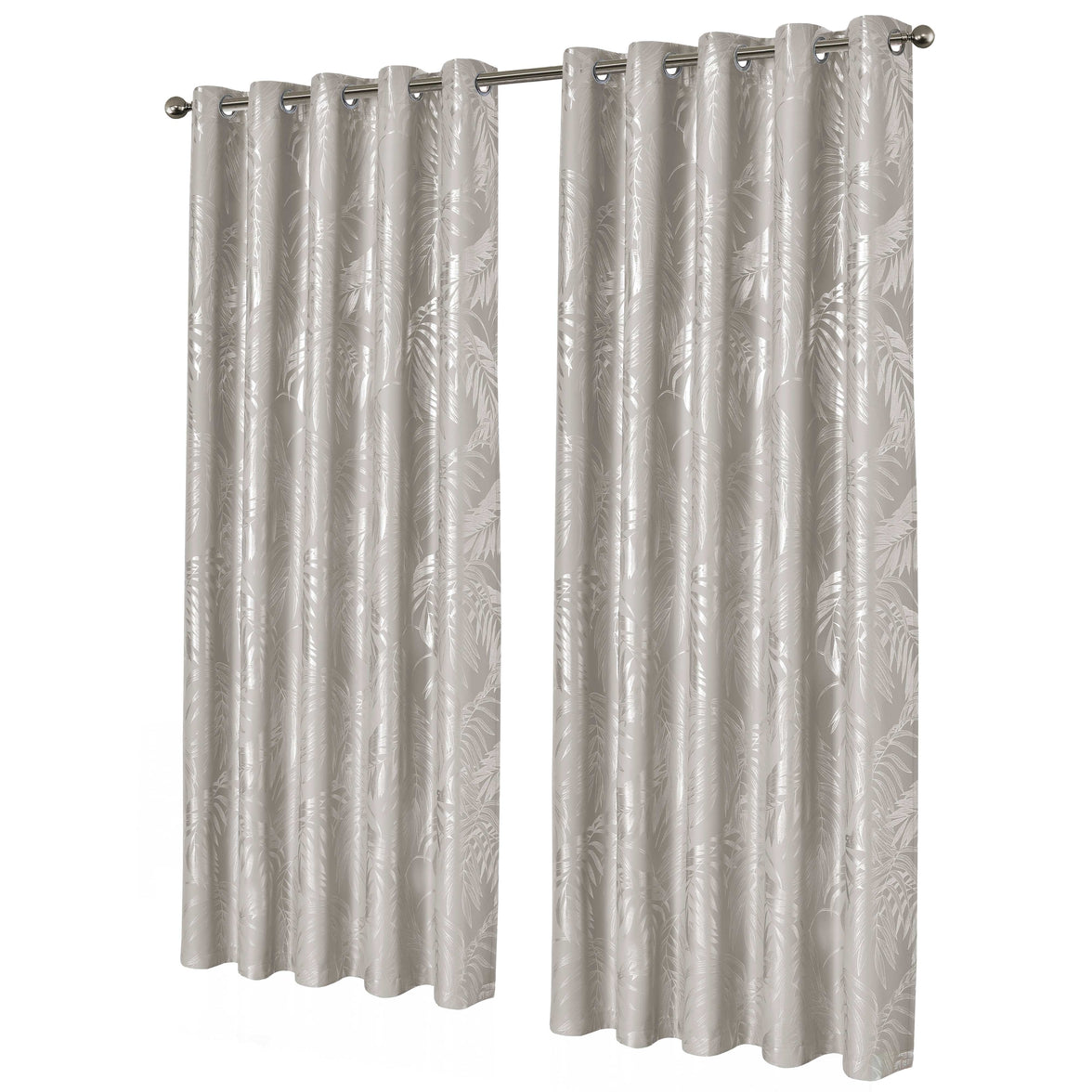 Leaf Natural Sparkle Blackout Curtains Super Soft Thermal Insulated Eyelet Drapes for Living Room & Bedroom 2 Panels by OLIVIA ROCCO 66" (WIDTH) x 54" (DROP) / NATURAL Curtain