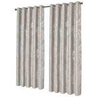 Leaf Natural Sparkle Blackout Curtains Super Soft Thermal Insulated Eyelet Drapes for Living Room & Bedroom 2 Panels by OLIVIA ROCCO 66" (WIDTH) x 54" (DROP) / NATURAL Curtain