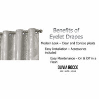 Leaf Natural Sparkle Blackout Curtains Super Soft Thermal Insulated Eyelet Drapes for Living Room & Bedroom 2 Panels by OLIVIA ROCCO Curtain