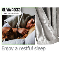 Leaf Natural Sparkle Blackout Curtains Super Soft Thermal Insulated Eyelet Drapes for Living Room & Bedroom 2 Panels by OLIVIA ROCCO Curtain