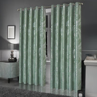 Leaf Sage Green Sparkle Blackout Curtains Super Soft Thermal Insulated Eyelet Drapes for Living Room & Bedroom 2 Panels by OLIVIA ROCCO Curtain