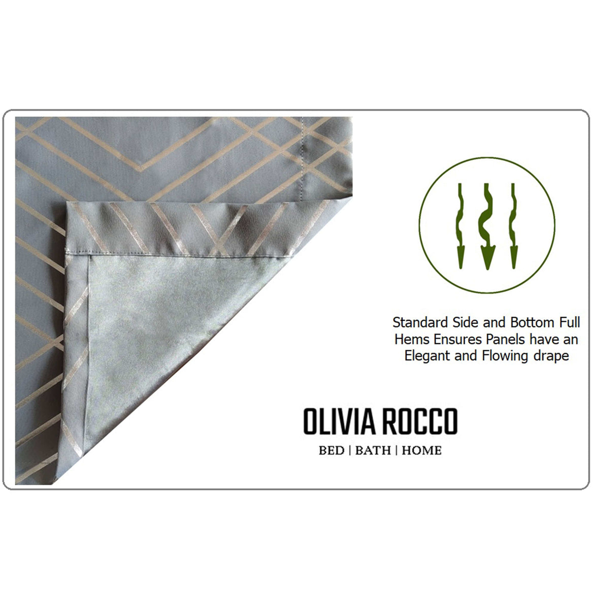 Geometric Silver Sparkle Blackout Curtains Soft Thermal Insulated Eyelet Ring Top Living Room & Bedroom Drapes by OLIVIA ROCCO Curtain