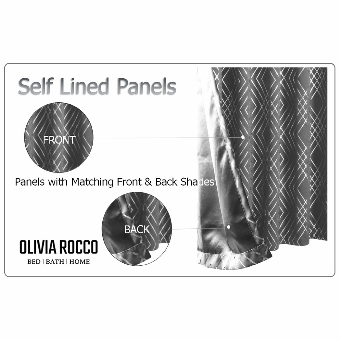 Geometric Silver Sparkle Blackout Curtains Soft Thermal Insulated Eyelet Ring Top Living Room & Bedroom Drapes by OLIVIA ROCCO Curtain