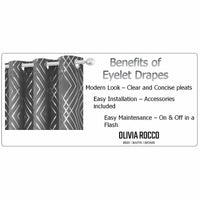 Geometric Silver Sparkle Blackout Curtains Soft Thermal Insulated Eyelet Ring Top Living Room & Bedroom Drapes by OLIVIA ROCCO Curtain