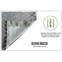 Geometric Silver Sparkle Blackout Curtains Soft Thermal Insulated Eyelet Ring Top Living Room & Bedroom Drapes by OLIVIA ROCCO Curtain