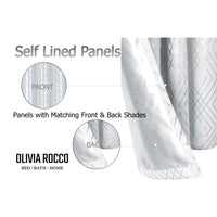 Geometric White Sparkle Blackout Curtains Soft Thermal Insulated Eyelet Ring Top Living Room & Bedroom Drapes by OLIVIA ROCCO Curtain