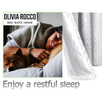 Geometric White Sparkle Blackout Curtains Soft Thermal Insulated Eyelet Ring Top Living Room & Bedroom Drapes by OLIVIA ROCCO Curtain