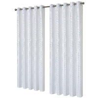 Geometric White Sparkle Blackout Curtains Soft Thermal Insulated Eyelet Ring Top Living Room & Bedroom Drapes by OLIVIA ROCCO 66" (WIDTH) x 54" (DROP) / WHITE Curtain
