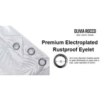 Leaf White Sparkle Blackout Curtains Super Soft Thermal Insulated Eyelet Drapes for Living Room & Bedroom 2 Panels by OLIVIA ROCCO Curtain