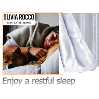 Leaf White Sparkle Blackout Curtains Super Soft Thermal Insulated Eyelet Drapes for Living Room & Bedroom 2 Panels by OLIVIA ROCCO Curtain