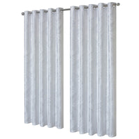 Leaf White Sparkle Blackout Curtains Super Soft Thermal Insulated Eyelet Drapes for Living Room & Bedroom 2 Panels by OLIVIA ROCCO 66" (WIDTH) x 54" (DROP) / WHITE Curtain