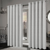 Paris Eyelet Jacquard Curtains Natural Geometric Pattern Thermal Insulated Light Blocking for Bedroom Lounge by OLIVIA ROCCO Curtain