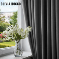 Teddy Thermal Door Curtain Eyelet Ring Top Insulated Cosy Panel for Bedroom Living Room Energy Saving by Olivia Rocco Grey Curtain