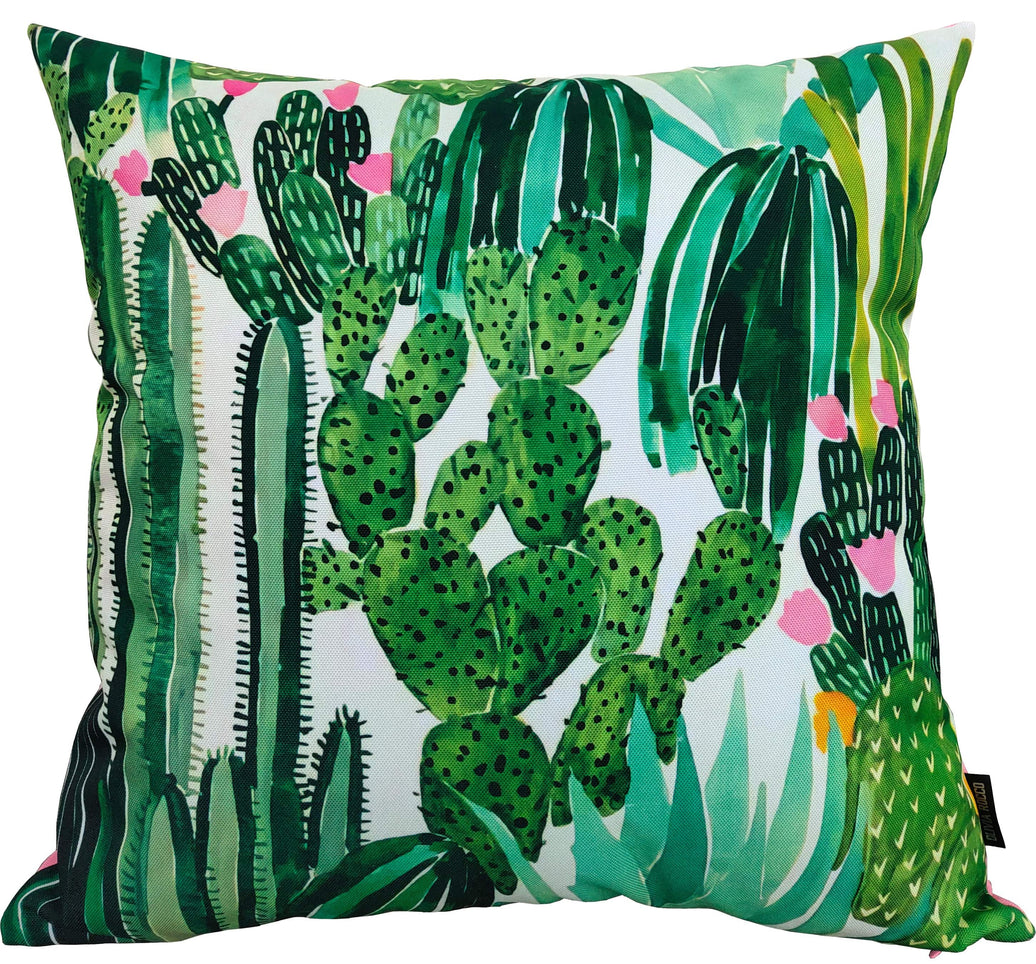 Cactus Waterproof Outdoor Cushions 43 x 43 cm Weather-Resistant Polyester for Patio Garden Bench Sofa Indoor Living Room Durable Stylish by OLIVIA ROCCO 43 x 43 cm / CACTUS Cushions