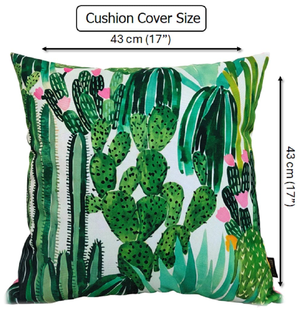 Cactus Waterproof Outdoor Cushions 43 x 43 cm Weather-Resistant Polyester for Patio Garden Bench Sofa Indoor Living Room Durable Stylish by OLIVIA ROCCO 43 x 43 cm / CACTUS Cushions