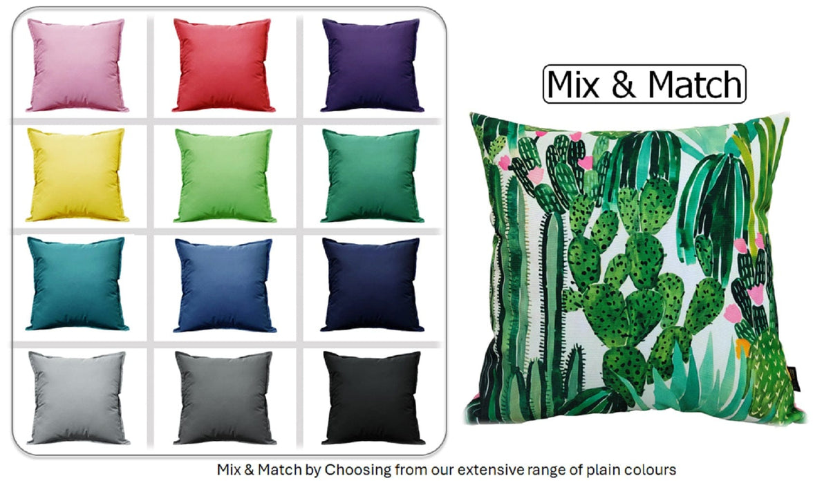 Cactus Waterproof Outdoor Cushions 43 x 43 cm Weather-Resistant Polyester for Patio Garden Bench Sofa Indoor Living Room Durable Stylish by OLIVIA ROCCO 43 x 43 cm / CACTUS Cushions