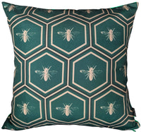 Emerald Bees Weather-Resistant Waterproof Outdoor Cushions for Patio Garden Sofa or Indoor Seating by OLIVIA ROCCO 43 x 43 cm / EMERALD BEES Cushions