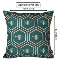 Emerald Bees Weather-Resistant Waterproof Outdoor Cushions for Patio Garden Sofa or Indoor Seating by OLIVIA ROCCO 43 x 43 cm / EMERALD BEES Cushions