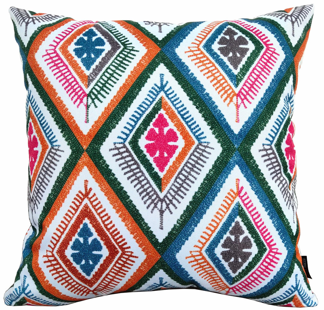 Vibrant Meze Outdoor Waterproof Garden Bench Patio and Indoor Cushions Durable Polyester Hollow-Fibre Filled 43x43 cm by OLIVIA ROCCO 43 x 43 cm / MEZE MULTI Cushions