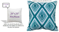 Meze Teal Waterproof Outdoor Cushions for Patio Garden Bench Sofa Living Room or Bedroom High-Quality Hollow-Fibre Filled Polyester by OLIVIA ROCCO 43 x 43 cm / MEZE TEAL Cushions