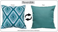 Meze Teal Waterproof Outdoor Cushions for Patio Garden Bench Sofa Living Room or Bedroom High-Quality Hollow-Fibre Filled Polyester by OLIVIA ROCCO 43 x 43 cm / MEZE TEAL Cushions